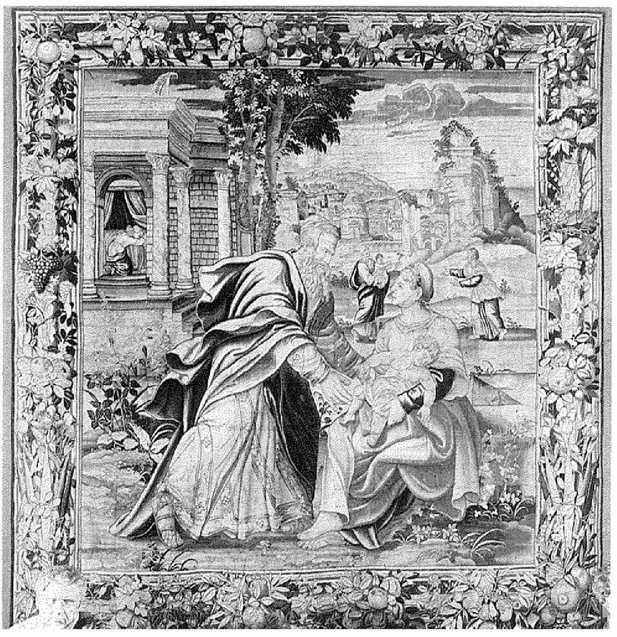 Eliseo resuscita il figlio della vedova di Sarepta (arazzo) - manifattura di Bruxelles (terzo quarto sec. XVI)