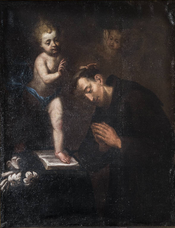 S. Antonio da Padova, Apparizione di Gesù Bambino a S. Antonio da Padova (dipinto) - ambito lombardo (prima metà sec. XVII)