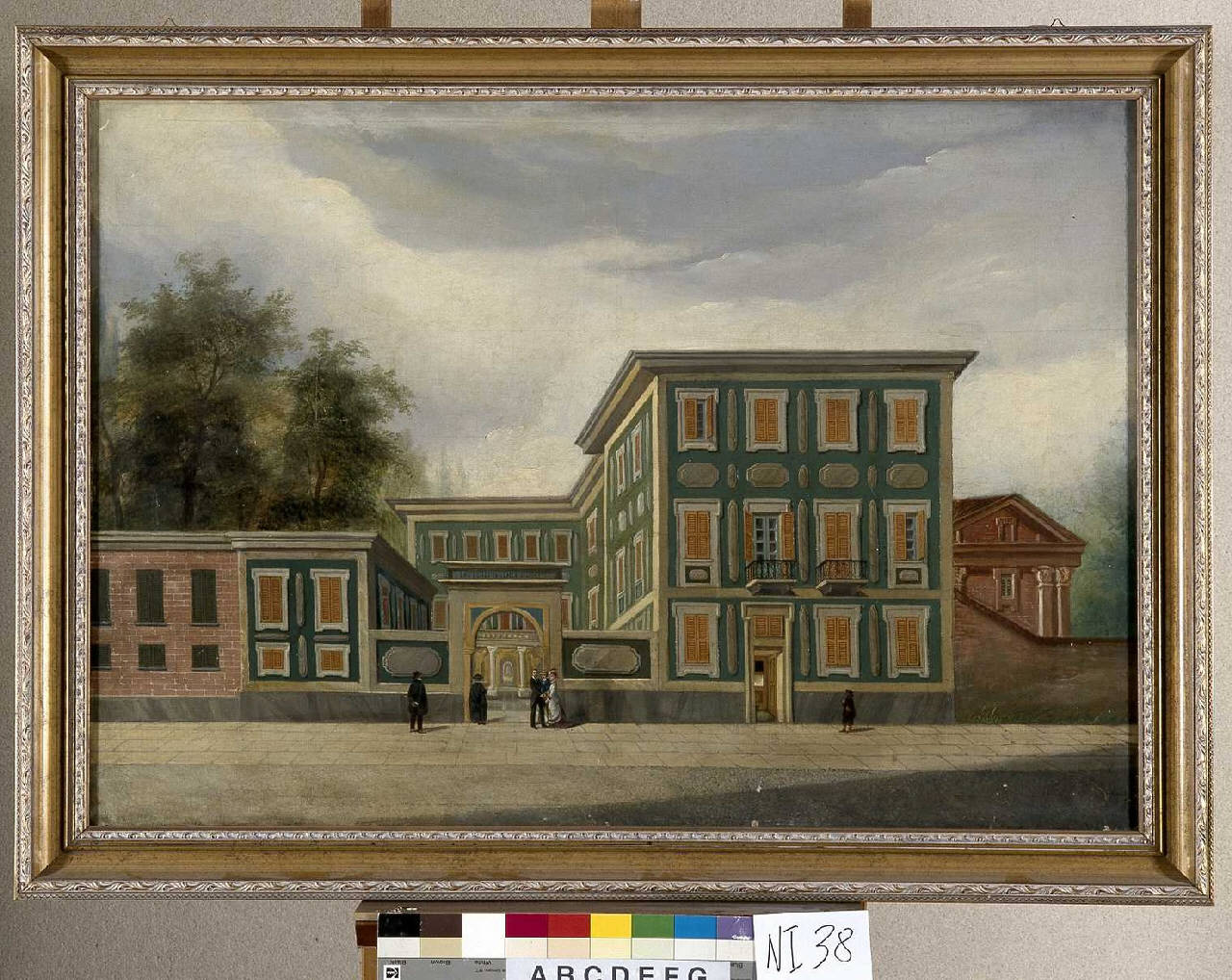 Veduta dell'antico Istituto dei Ciechi di Milano (dipinto) - ambito lombardo (seconda metà sec. XIX)