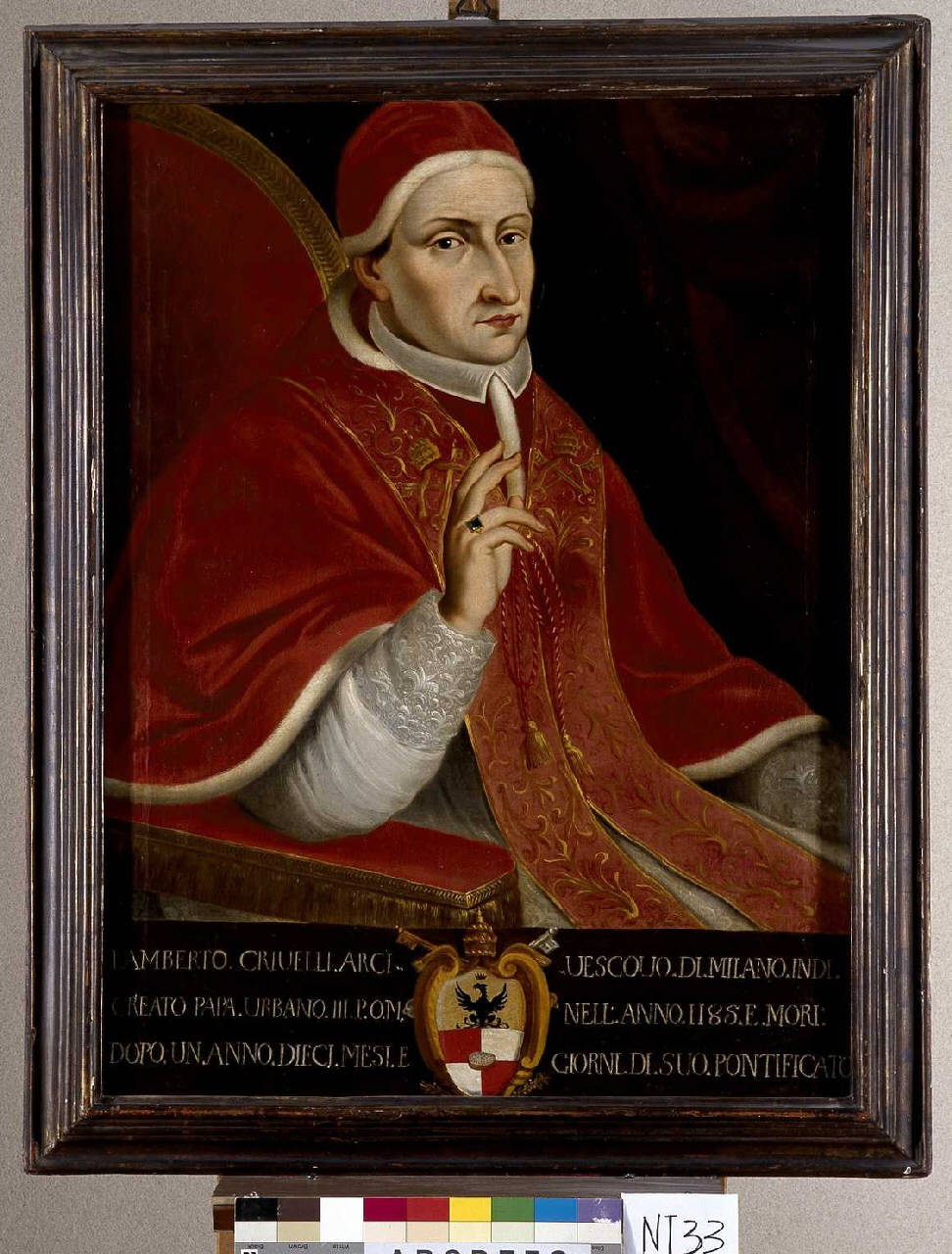 ritratto di papa Urbano III Crivelli (dipinto) - ambito lombardo (metà sec. XVIII)