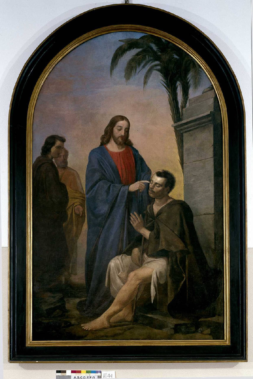 Cristo guarisce il cieco (dipinto) di Carbonera Felice (terzo quarto sec. XIX)