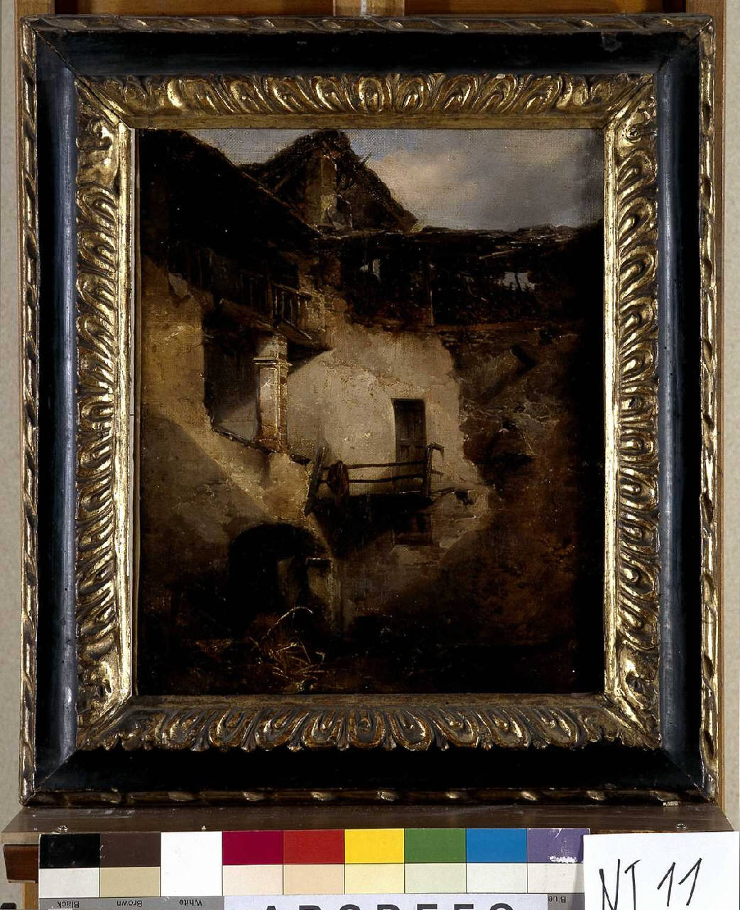 Veduta di una cascina (dipinto) di Induno Domenico (metà sec. XIX)