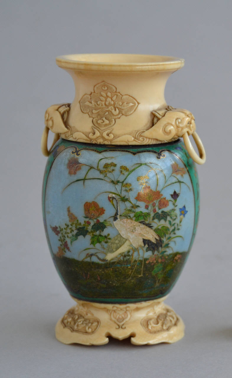 fiori e uccelli (vaso) - manifattura giapponese (sec. XX)