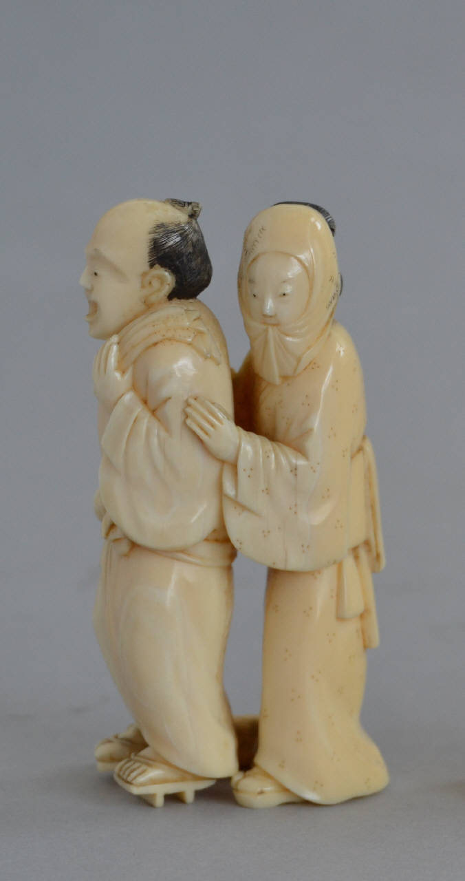 Uomo e donna (gruppo scultoreo) - manifattura giapponese (fine/inizio secc. XIX/ XX)
