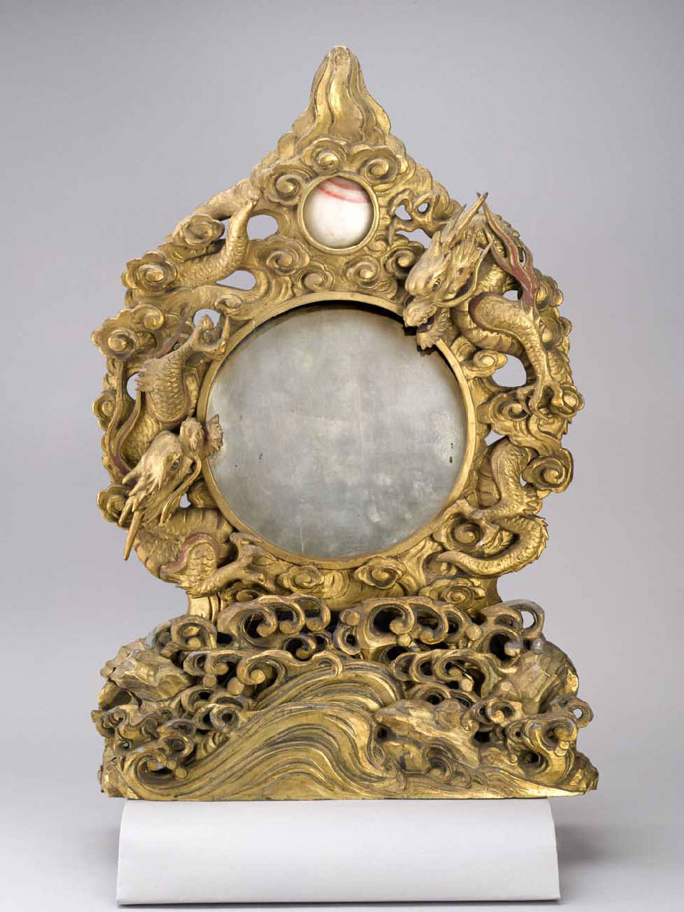 Horaikyo, "specchio dell'Isola dell'Immortalità", gru, tartaruga, pino, bambù e pruno (specchio) - manifattura giapponese (sec. XIX||secc. XVII/ XIX)