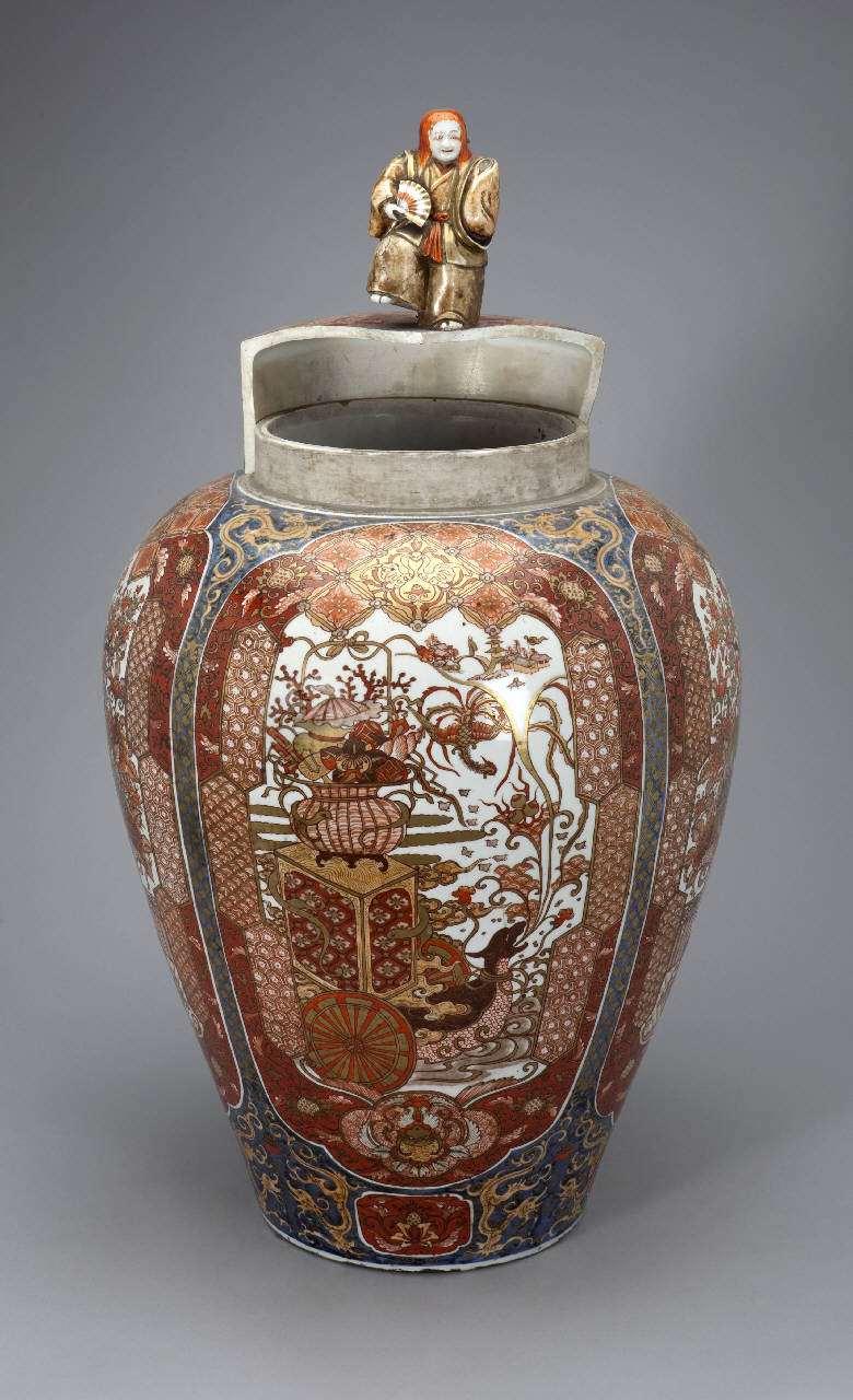 vaso con fiori, Shojo, drago (vaso) - manifattura giapponese (seconda metà sec. XIX)