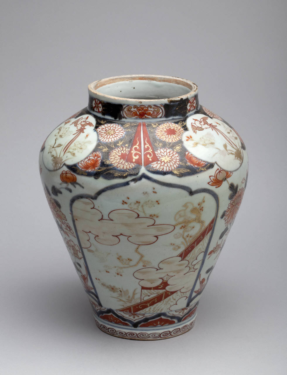 motivi decorativi vegetali, paesaggio (vaso) - manifattura giapponese (secc. XVII/ XVIII)