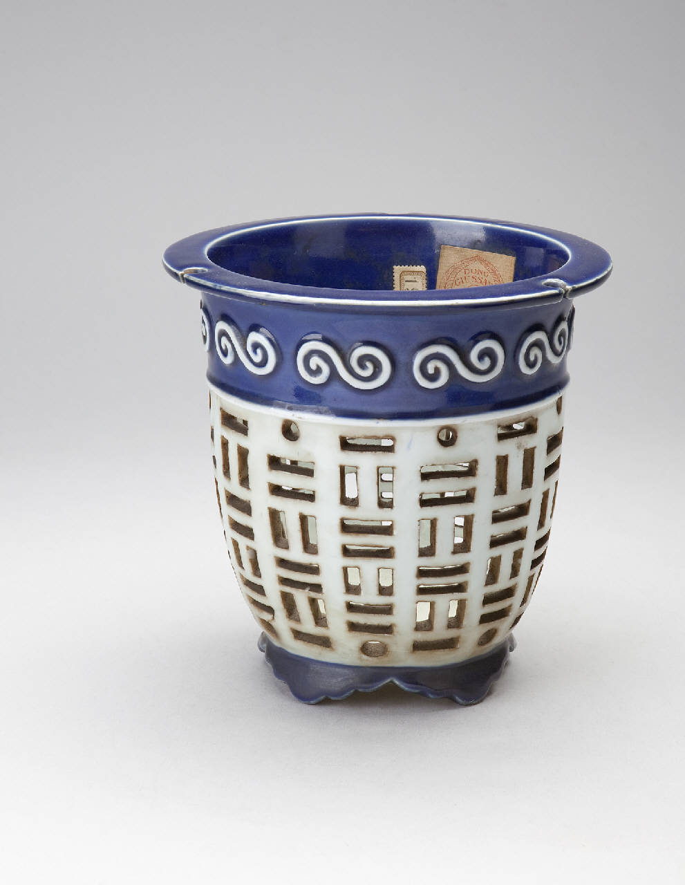 motivi decorativi geometrici, uccelli (vaso) - manifattura giapponese (sec. XIX)