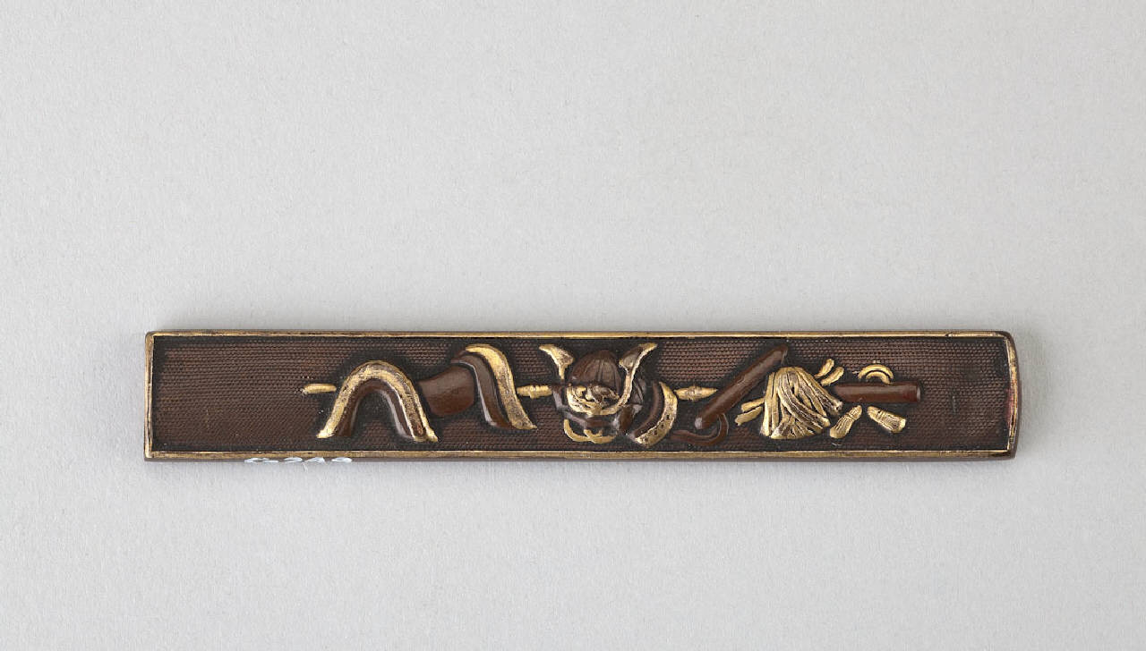 bastone di comando, elmo e sella (impugnatura di arma bianca) - manifattura giapponese (secc. XVIII/ XIX)