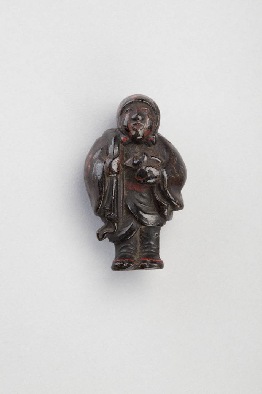 cacciatore di demoni (netsuke) - manifattura giapponese (sec. XIX)