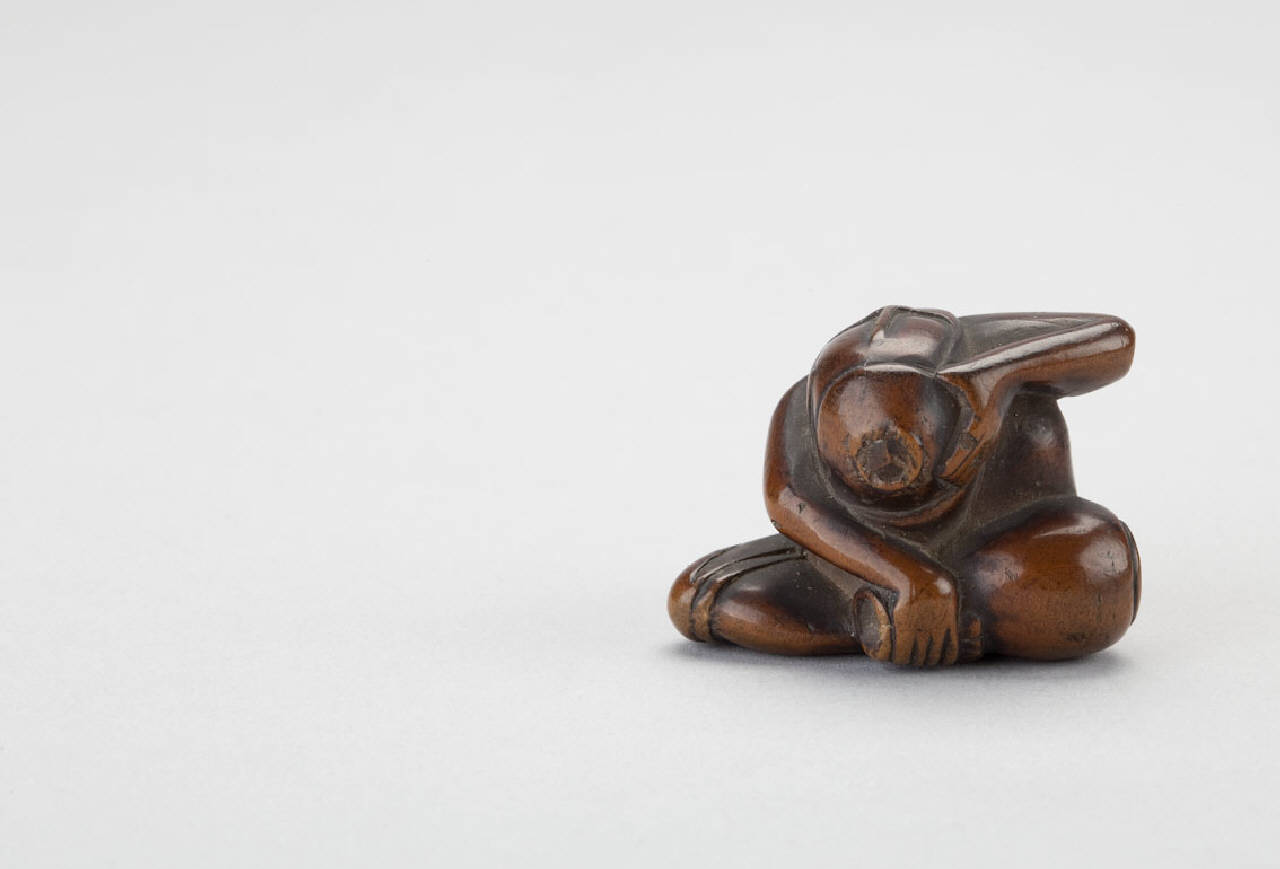 bevitore (netsuke) - manifattura giapponese (sec. XIX)