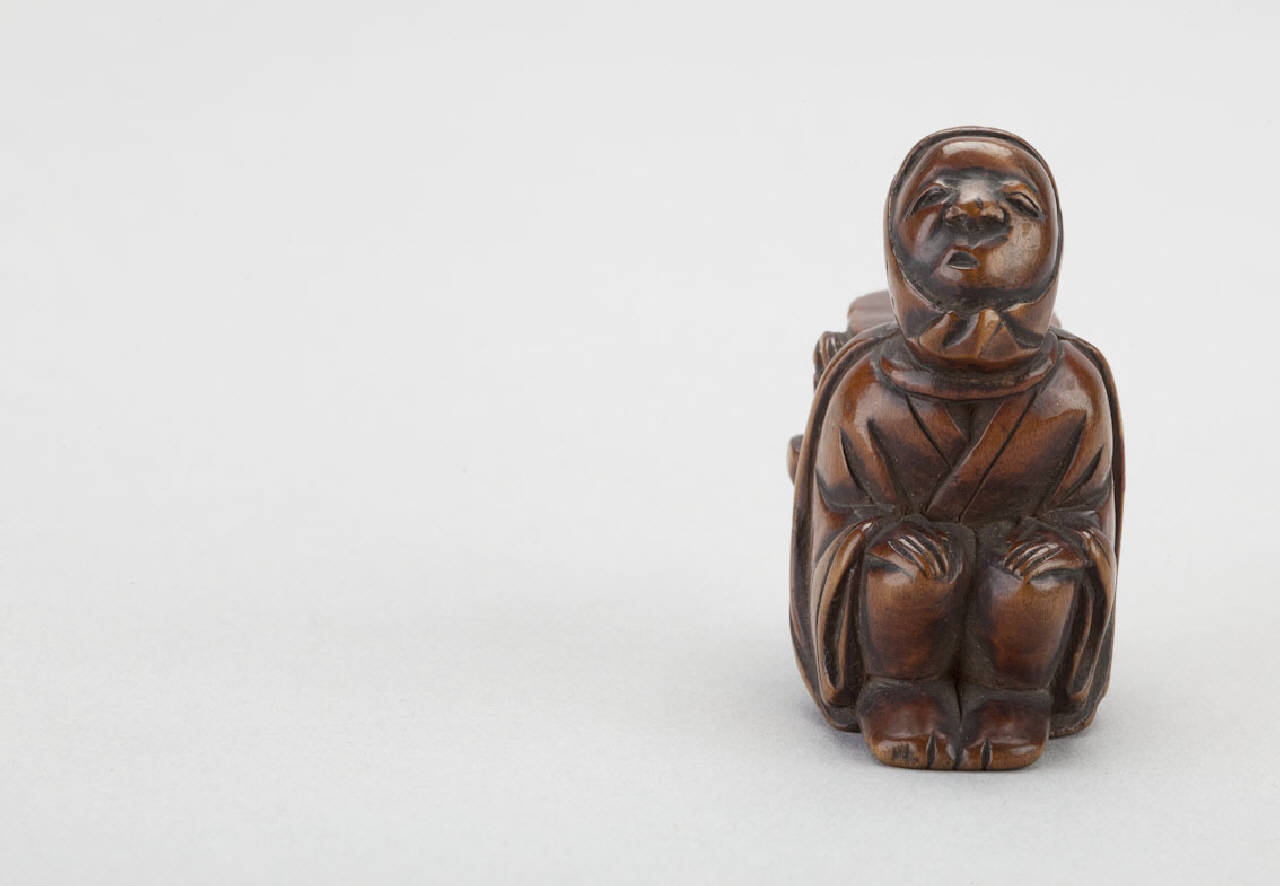 danzatore di shishimai (netsuke) - manifattura giapponese (sec. XIX)