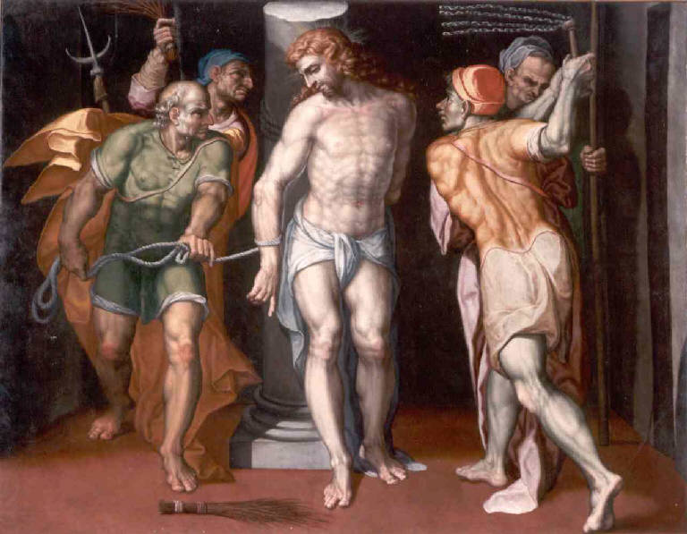 Flagellazione di Cristo (dipinto) di Figino, Gerolamo (bottega) (ultimo quarto sec. XVI)