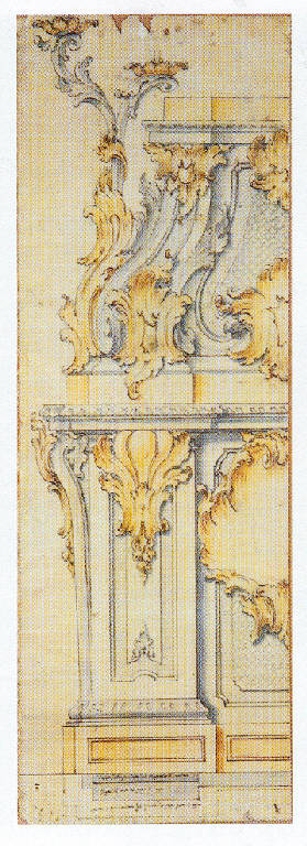 Particolare di ancona e mensa d'altare (disegno) di Bellotti, Biagio (fine sec. XVIII)