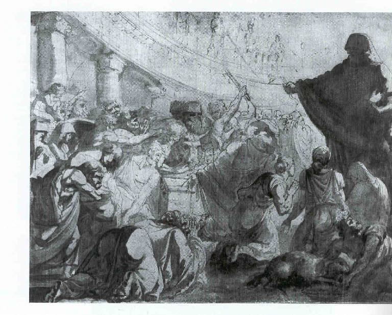 Sacrificio di Listra, San Paolo e san Barnaba a Listra (disegno) di Bossi, Giuseppe (ultimo quarto sec. XVIII)