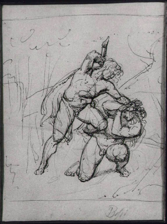 Caino e Abele (disegno) di Bossi, Giuseppe (inizio sec. XIX)