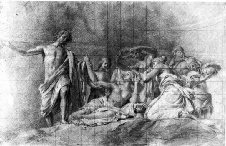 Studio per Trionfo di Bacco e Arianna (disegno) di Lavelli, Giuseppe (prima metà sec. XIX)
