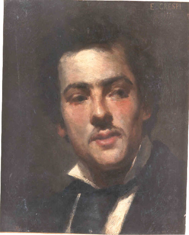 Ritratto del pittore Enrico Crespi a 23 anni (dipinto) di Banfi, Gioachino (fine sec. XIX)