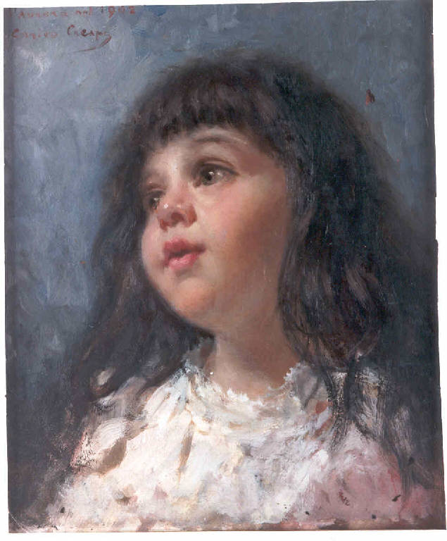Ritratto della figlia Aurora (dipinto) di Crespi, Enrico (primo quarto sec. XX)