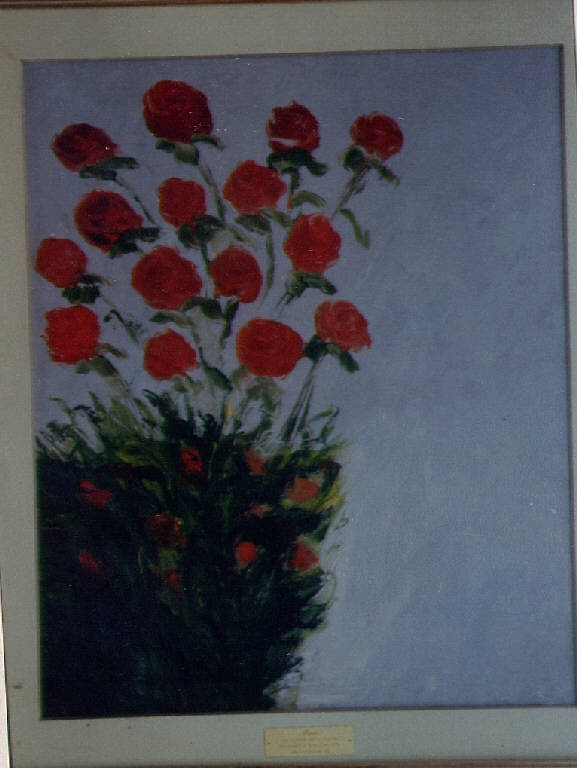 Fiori, fiori rossi (dipinto) di Massetti, A. (seconda metà sec. XX)