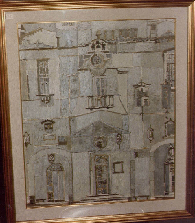 Piazza Garibaldi, palazzo (dipinto) di Andretta, Alessandro (seconda metà sec. XX)