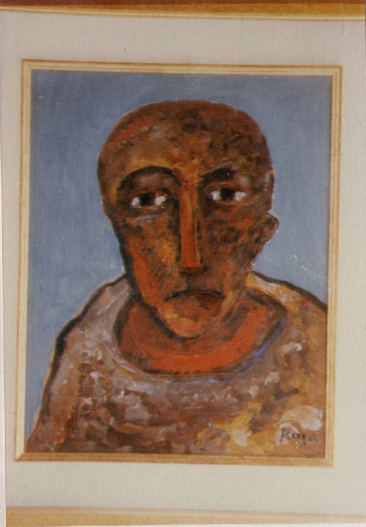 Testa di lavoratore, testa umana (dipinto) di Rosa, Pietro (sec. XX)