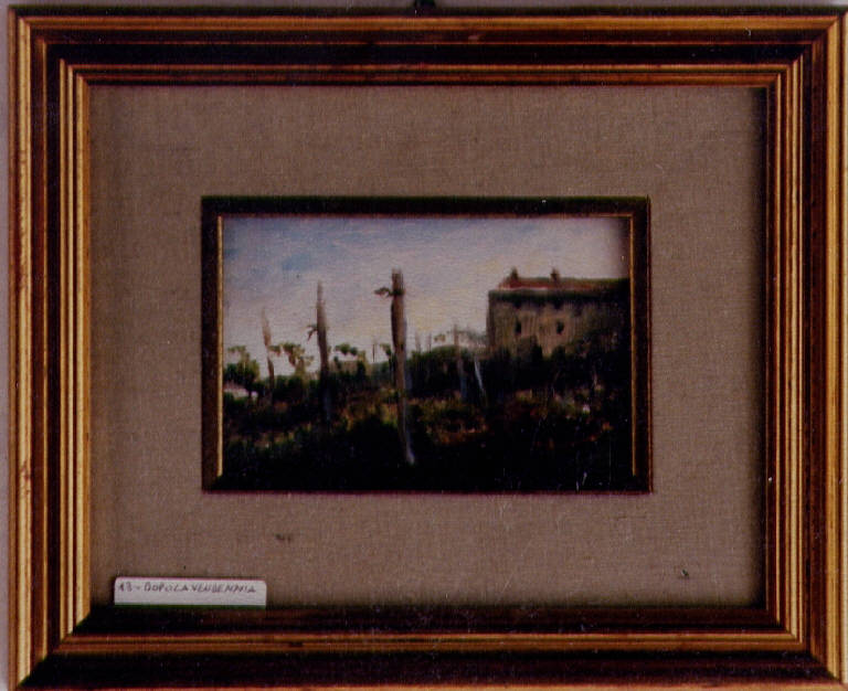 Dopo la vendemmia, paesaggio con viti (dipinto) di Pian, A. (sec. XX)