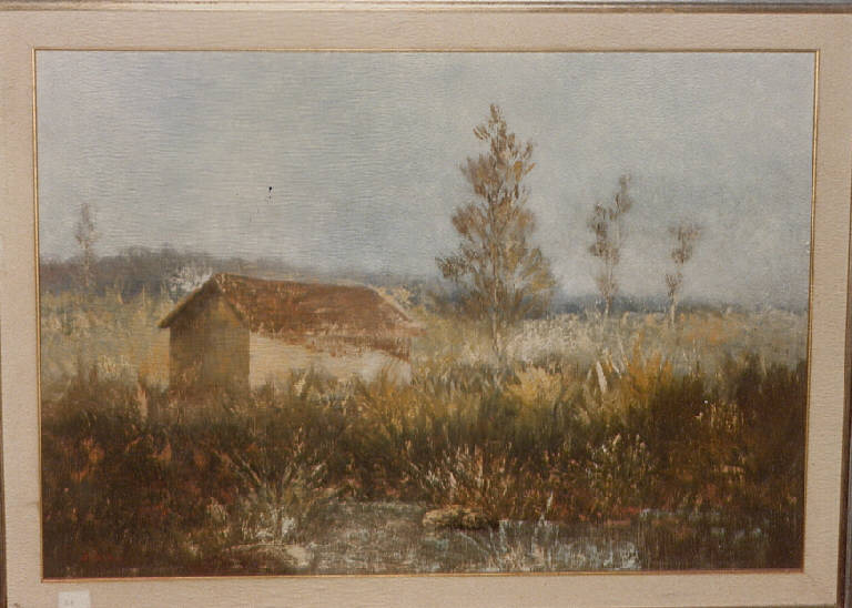 paesaggio con cascinale (dipinto) di Ascherio (sec. XX)