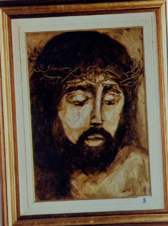 Cristo, Gesù Cristo con corona di spine (dipinto) di Defendenti (sec. XX)