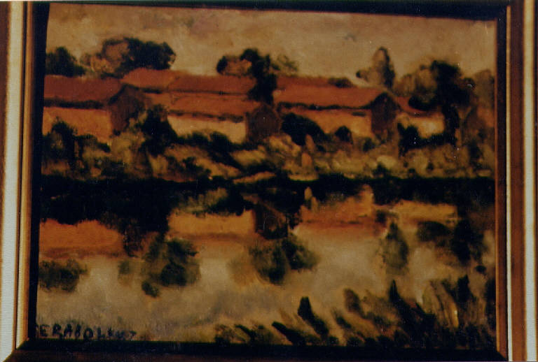 Paesaggio, paesaggio campestre (dipinto) di Feraboli (seconda metà sec. XX)