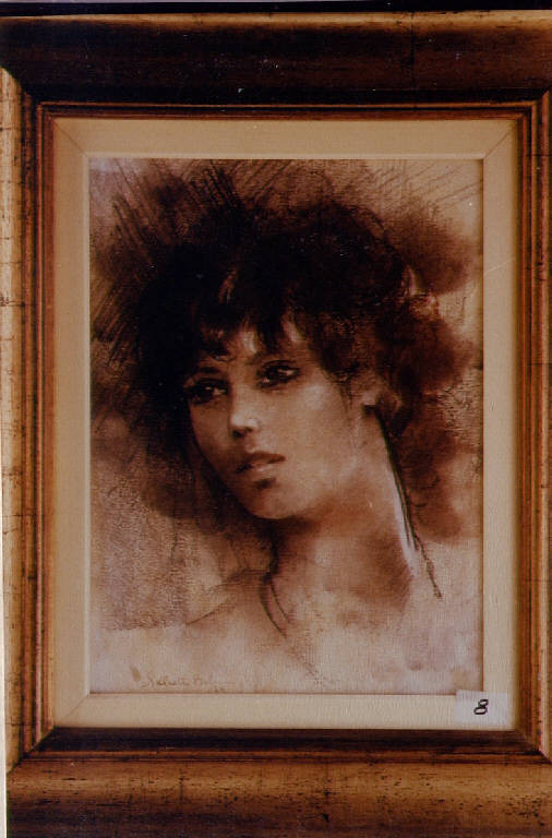 Ritratto di donna, volto femminile (dipinto) di Bolocan, Goldstein Piera (seconda metà sec. XX)