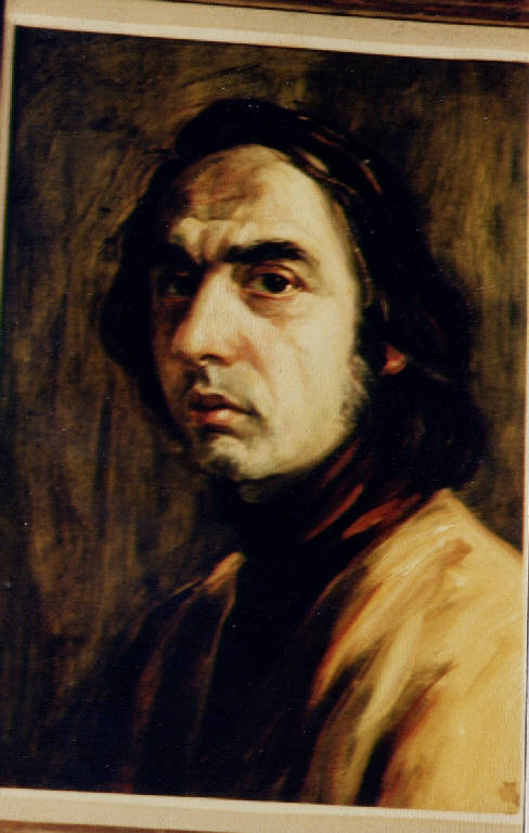 Autoritratto, volto maschile (dipinto) di Sacchi (seconda metà sec. XX)