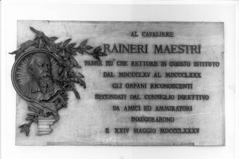 Ritratto di Raineri Maestri (lapide commemorativa) - ambito lombardo (fine sec. XIX)