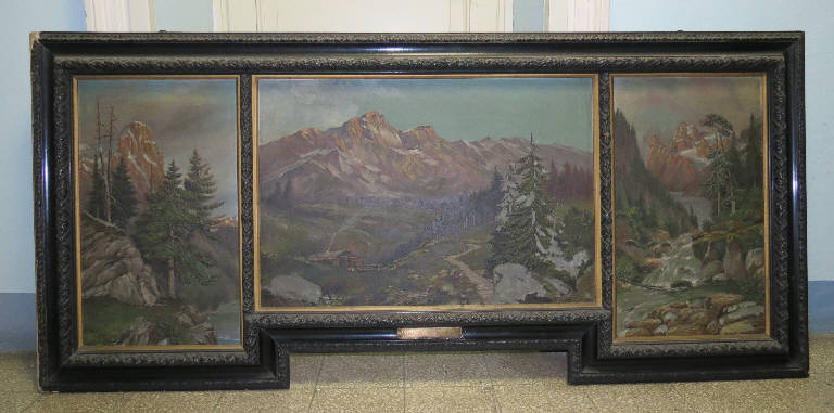 Italia redenta!, Paesaggio montano (dipinto) di Verzelloni A. (sec. XX)