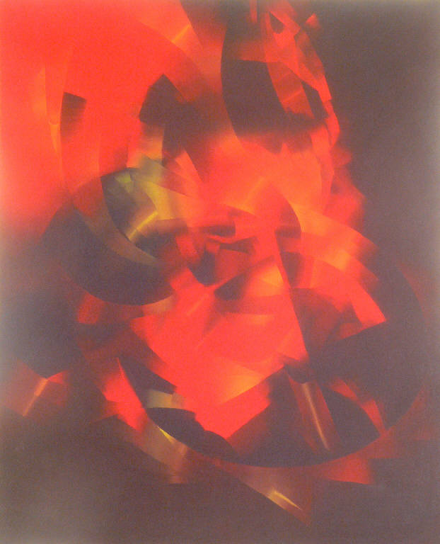 Figura in rosso, Astratto (dipinto) di Arrighini Piero (sec. XX)