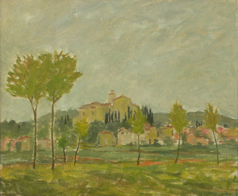 Veduta di Castiglione, PAESAGGIO (dipinto) di Malerba Carlo (sec. XX)