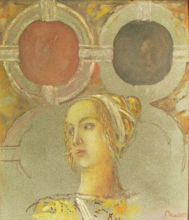 Suggestione mantegnesca, RITRATTO FEMMINILE (dipinto) di Baratti Franca (sec. XX)