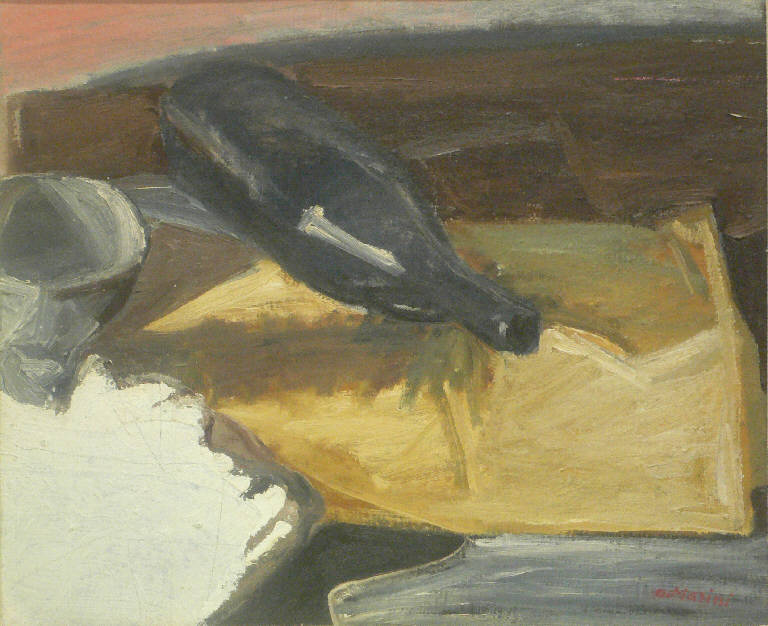 Natura morta, NATURA MORTA (dipinto) di Marini Oreste (seconda metà sec. XX)