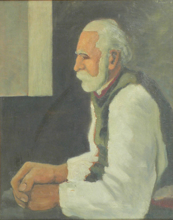 Anziano, FIGURA MASCHILE DI ANZIANO (dipinto) di Parenti Marino (sec. XX)