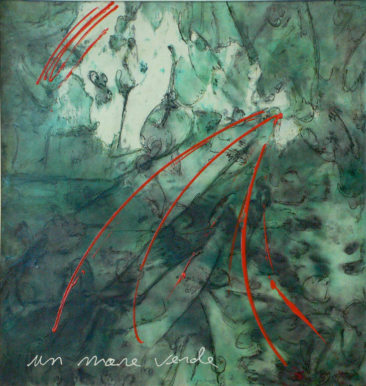 Un mare verde, Astratto (dipinto) di Scagnetti Gino (sec. XX)