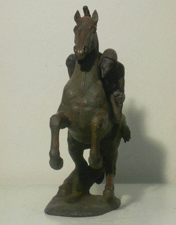 Il cavallo e l'homo sapiens, Cavallo e cavaliere (scultura) di Falchi Aldo (sec. XX)