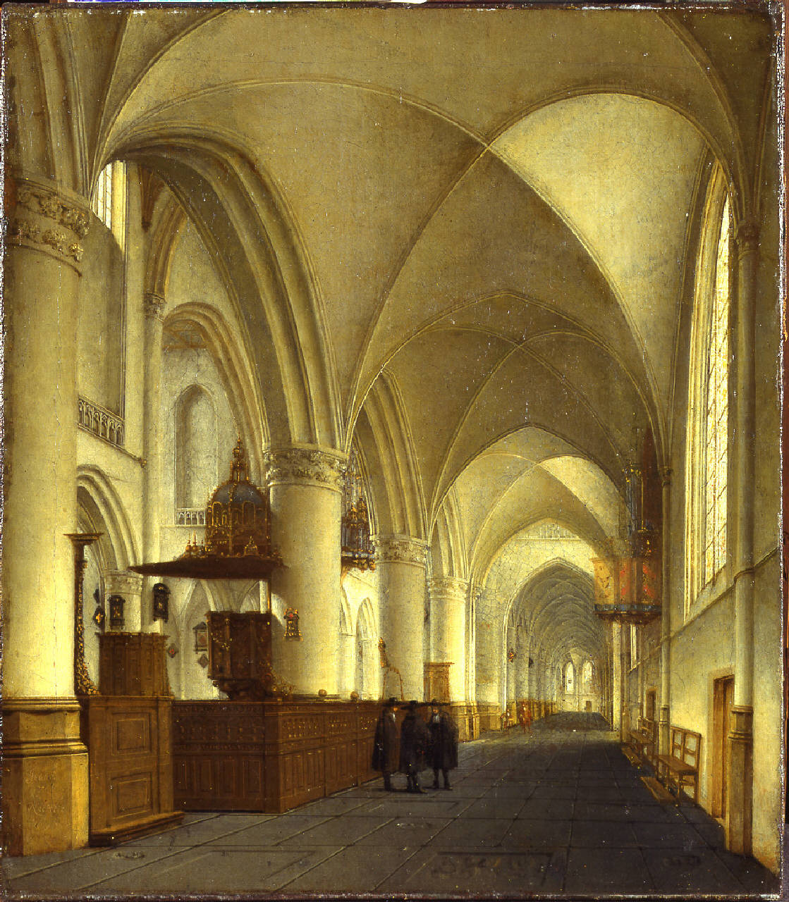 Interno della chiesa di Saint Bavo, Veduta prospettica dell'interno della chiesa di Saint Bavo (dipinto) di Nickele Isaac van - ambito olandese (fine sec. XVII)