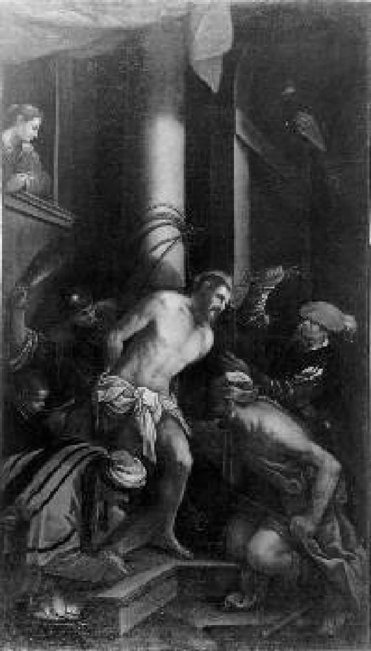 Flagellazione di Cristo, Flagellazione di Cristo (dipinto) di Da Ponte Francesco detto Francesco Bassano (bottega) - ambito veneto, secolo xvi (terzo quarto sec. XVI)