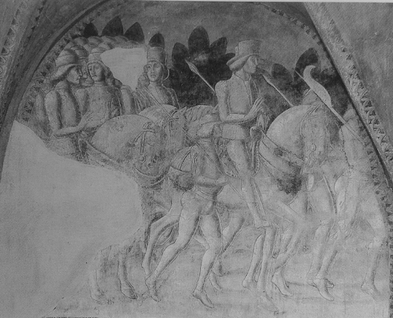 Storie di Griselda, Gualtieri si reca col suo seguito al paese della sposa (dipinto) di Pittore parmense - ambito parmense (ultimo quarto sec. XV)