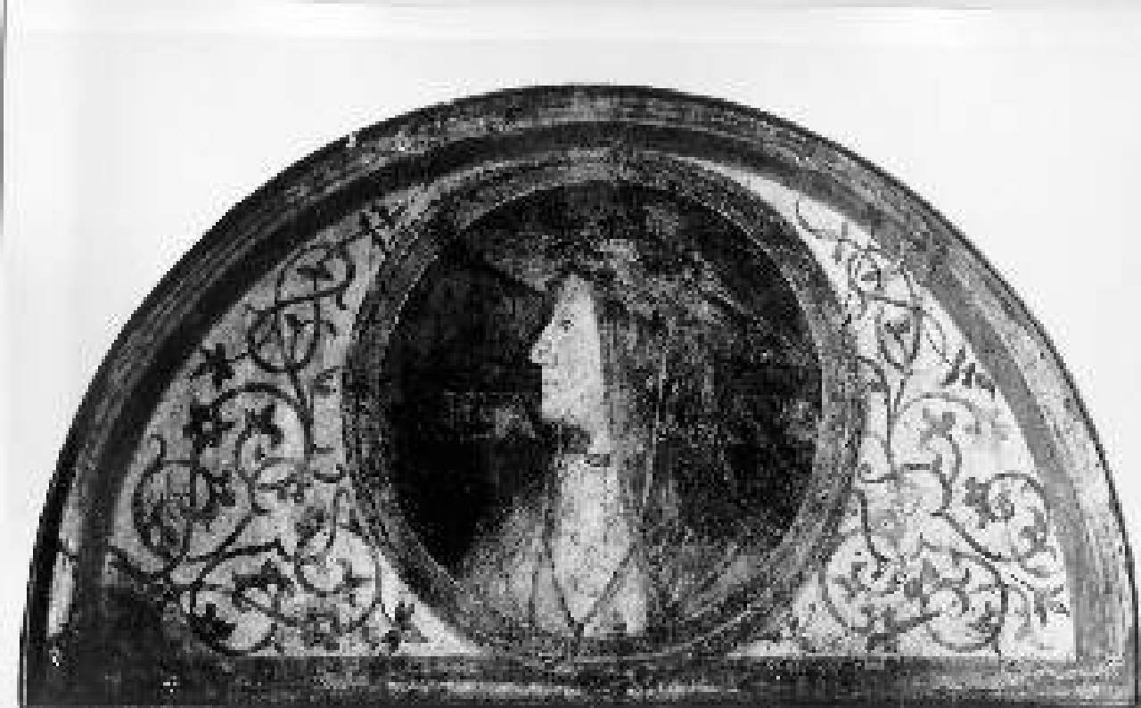 Ascanio Sforza, Ritratto del Cardinale Ascanio Sforza (lunetta dipinta) di Luini Bernardino (bottega) - ambito lombardo (secondo quarto sec. XVI)
