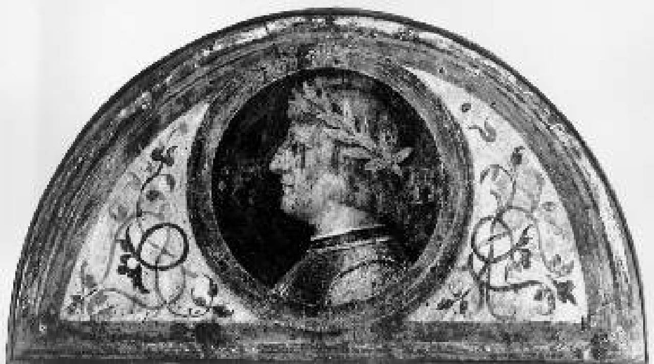 Massimiliano I d'Asburgo, Ritratto dell'Imperatore Massimiliano I d'Asburgo (lunetta dipinta) di Luini Bernardino (bottega) - ambito lombardo (secondo quarto sec. XVI)