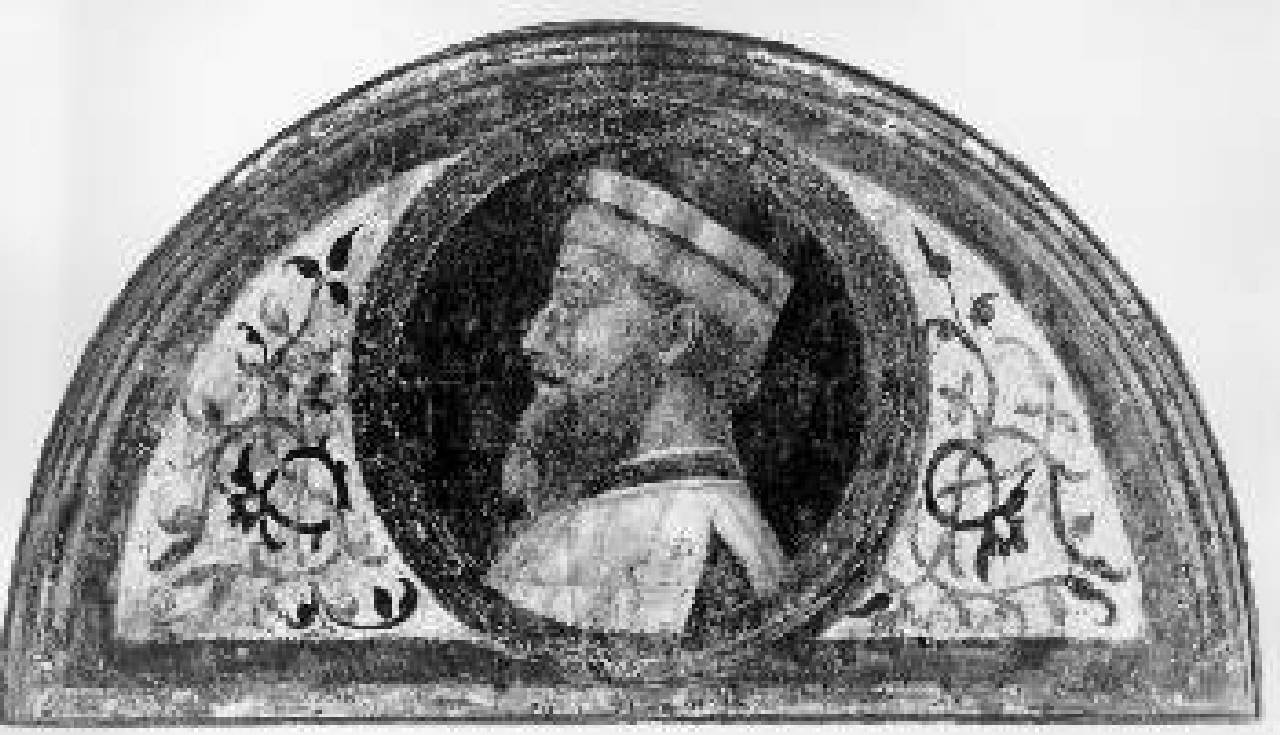 Francesco II Sforza, Ritratto di Francesco II Sforza (lunetta dipinta) di Luini Bernardino (bottega) - ambito lombardo (secondo quarto sec. XVI)