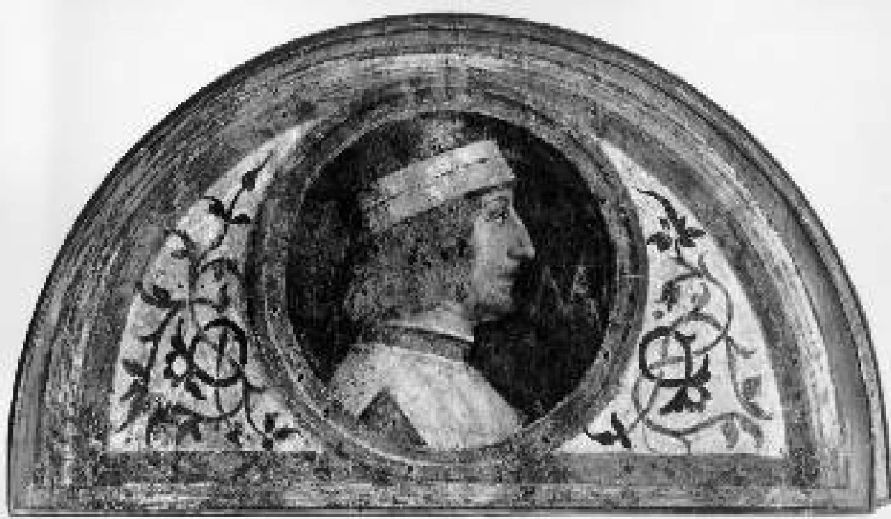 Massimiliano Sforza, Ritratto di Massimiliano Sforza (lunetta dipinta) di Luini Bernardino (bottega) - ambito lombardo (secondo quarto sec. XVI)