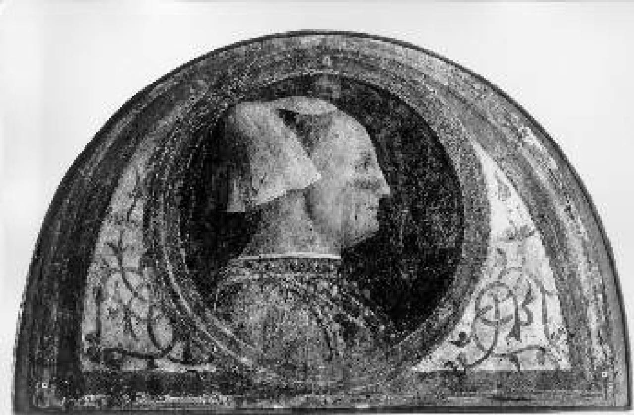 Bianca Maria Viscontio Sforza, Ritratto di Bianca Maria Visconti (lunetta dipinta) di Luini Bernardino (bottega) - ambito lombardo (secondo quarto sec. XVI)