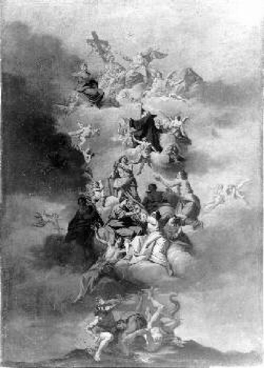 Gloria di San Francesco di Paola, Gloria di San Francesco di Paola (dipinto) di Giudici Carlo Maria - ambito lombardo (terzo quarto sec. XVIII)